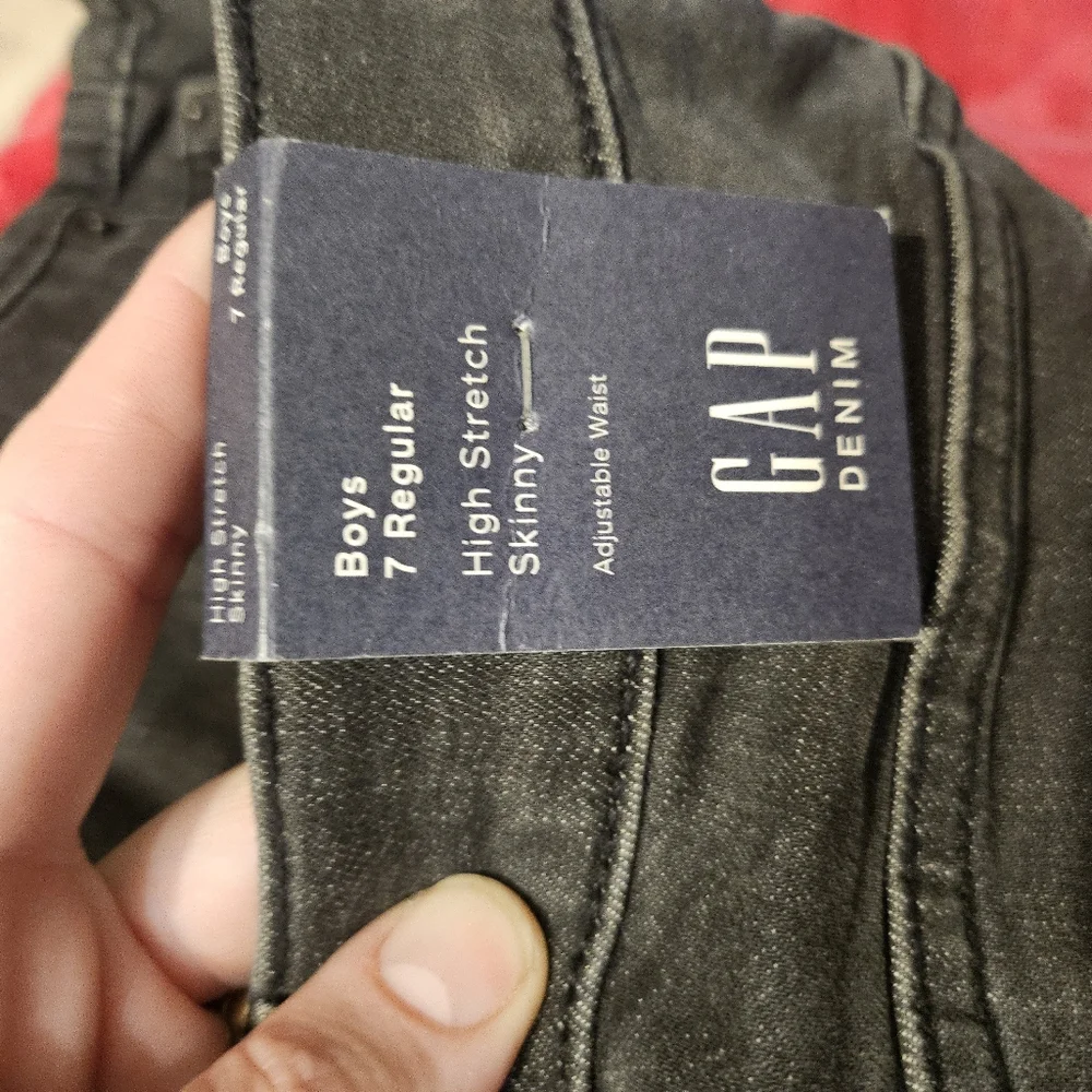 Gap Kids Skinny Stretch Black Jeans Boys Size 7‎ Regular NWT